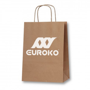 Bolsa de papel con asa torcido, marrón, grande