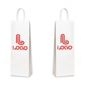 Bolsas en papel para botellas, blanco