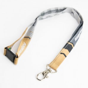 Cinta lanyard bordada premium con cierre de seguridad