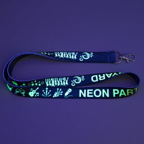Cinta lanyard fluorescente personalizada