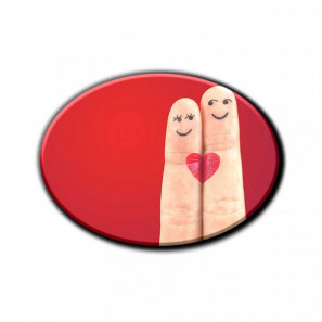 Imán con foto de madera, ovalado 9cm x 6.5cm