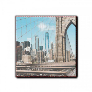 Imán personalizado de madera, cuadrado 9.50cm