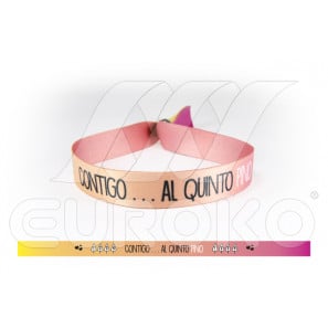 Pulsera Rosa "Contigo al Quinto ..Pino"