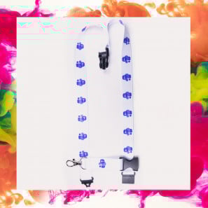 Lanyard con hebilla plástica y cierre de seguridad