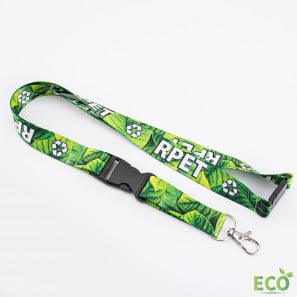Lanyard eco con hebilla plástica y cierre de seguridad