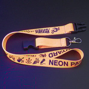 Lanyard personalizado neon con hebilla plástica