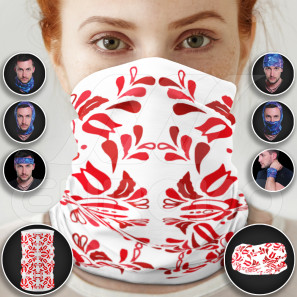 Bufanda tubular Flor roja