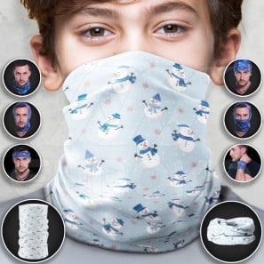 Bufanda multifuncional para niños Muñeco de nieve