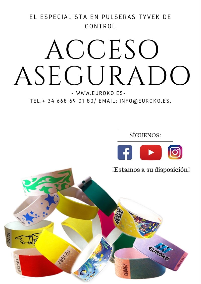 Pulseras de contro de papel Tyvek Pulseras de contro de papel Tyvek