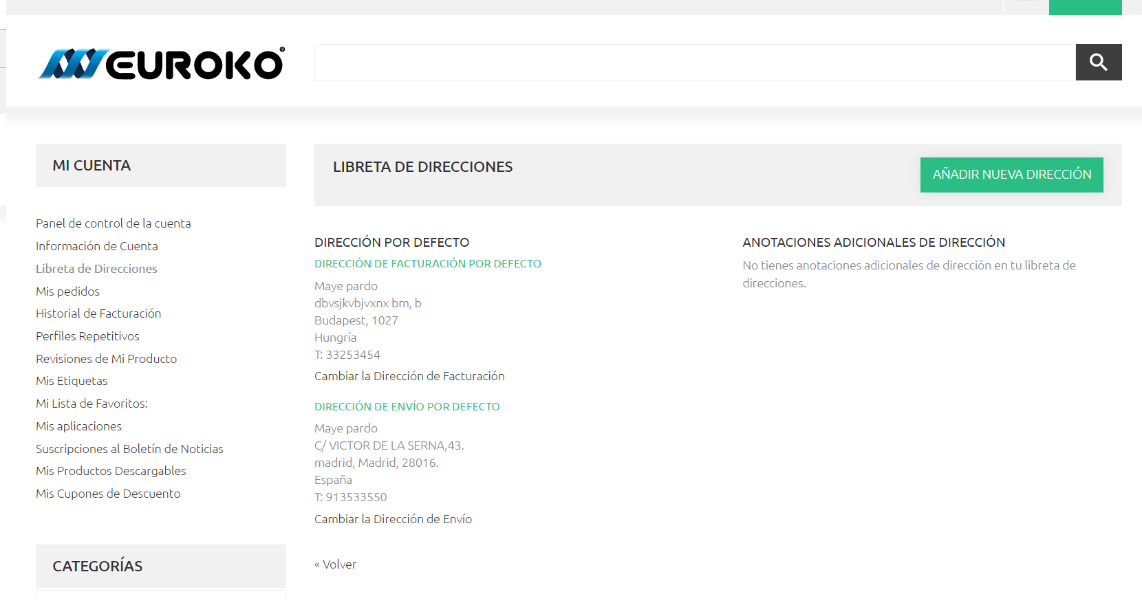 libreta de direcciones